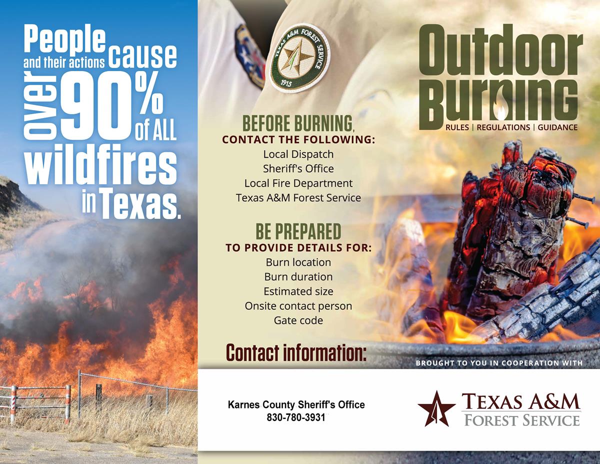 Texas A&M Forest Service Outdoor Burning Rules Regulations Guidance TriFold